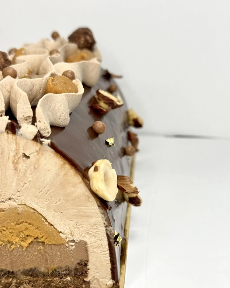 Bûche chocolat noisette